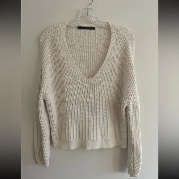 Jenni Kayne Womens Cabin Sweater Cable Knit Heavy Organic Cotton Medium Ivory - Picture 3 of 9